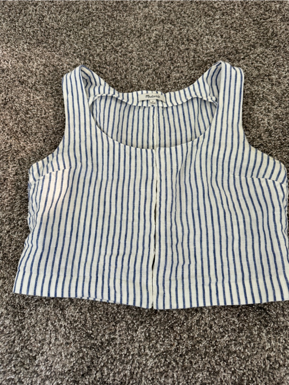 Madewell Striped Linen Scoop Neck Tank - Picture 2 of 4